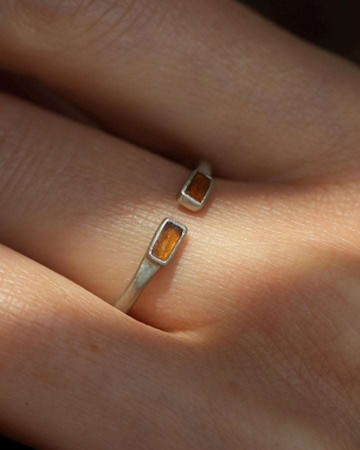 Adjustable Raw Orange Kyanite Ring