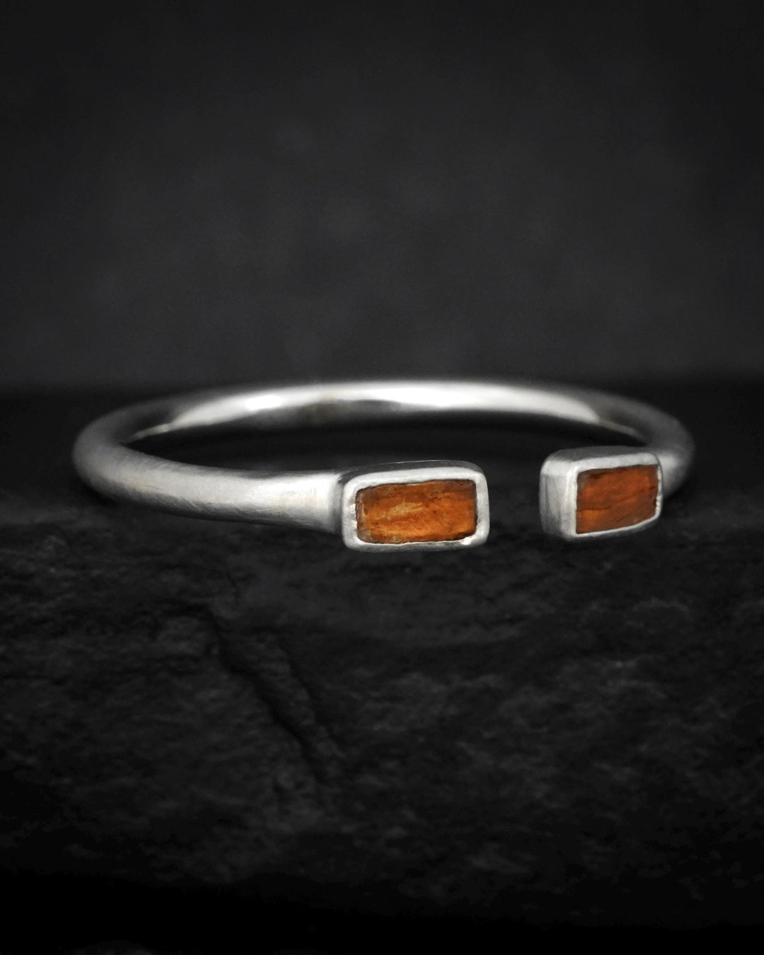 Adjustable Raw Orange Kyanite Ring