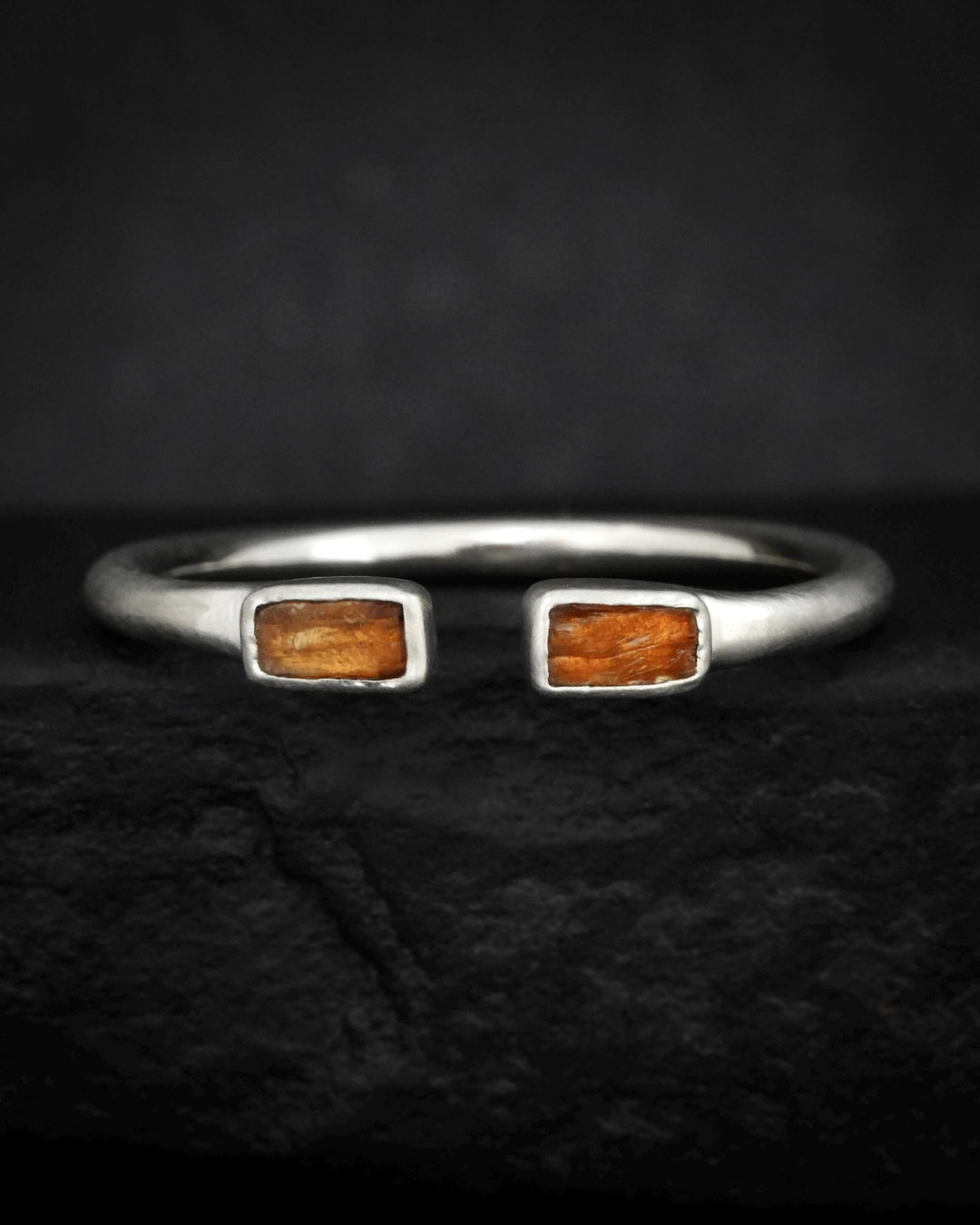 Adjustable Raw Orange Kyanite Ring