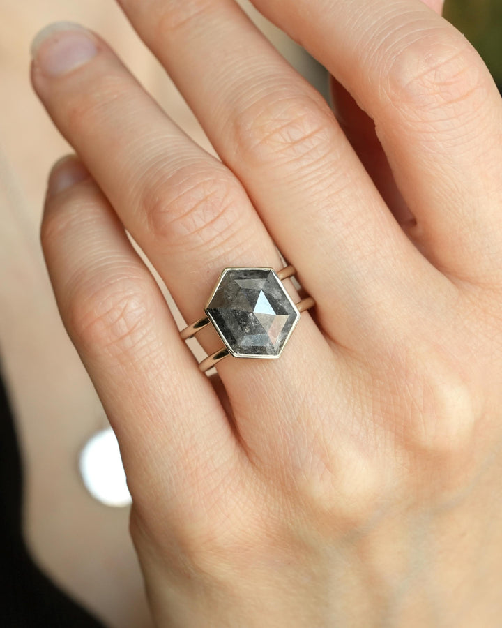Hexagon Diamond Ring