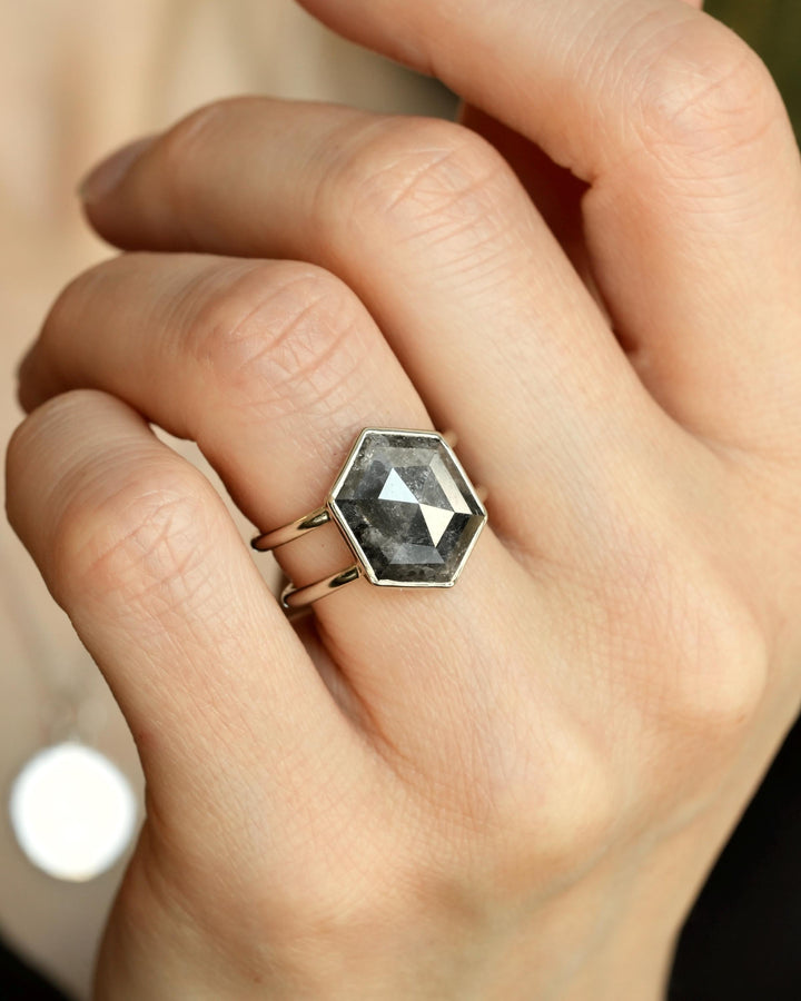 Hexagon Diamond Ring