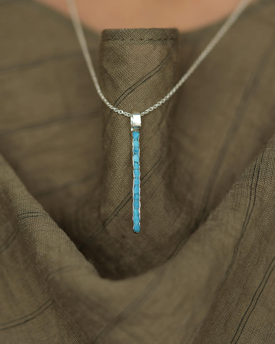 Raw Sleeping Beauty Turquoise Necklace