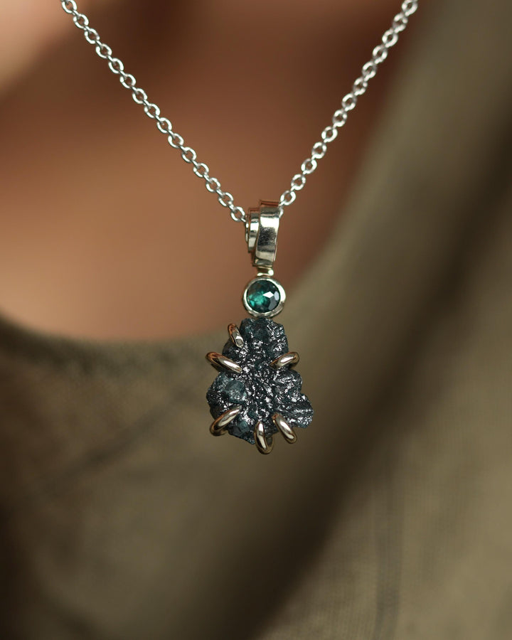 Raw Blue Diamond Necklace