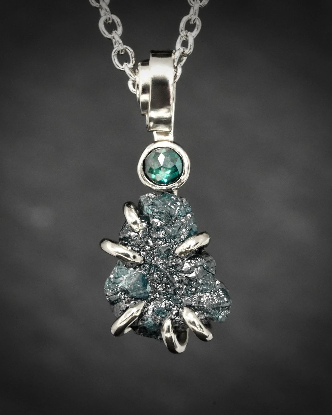 Raw Blue Diamond Necklace