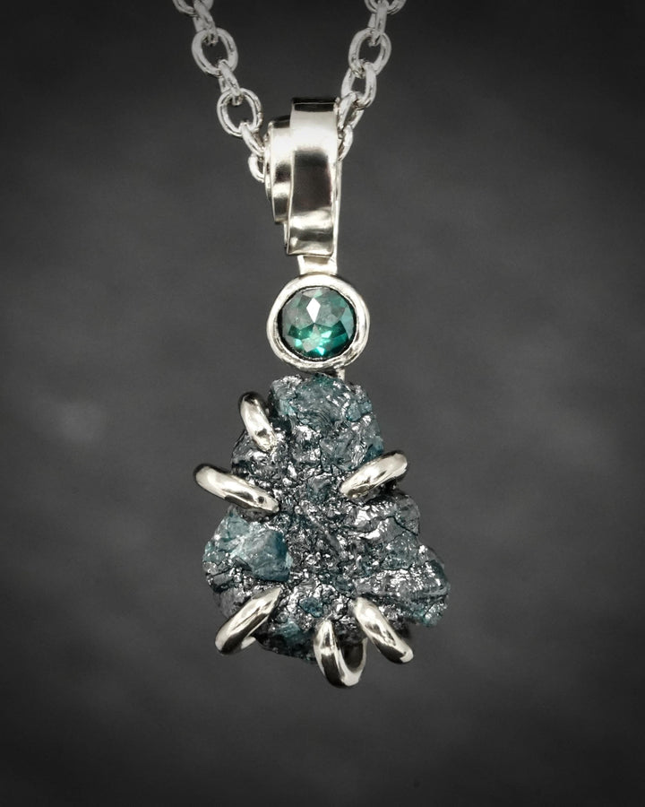 Raw Blue Diamond Necklace