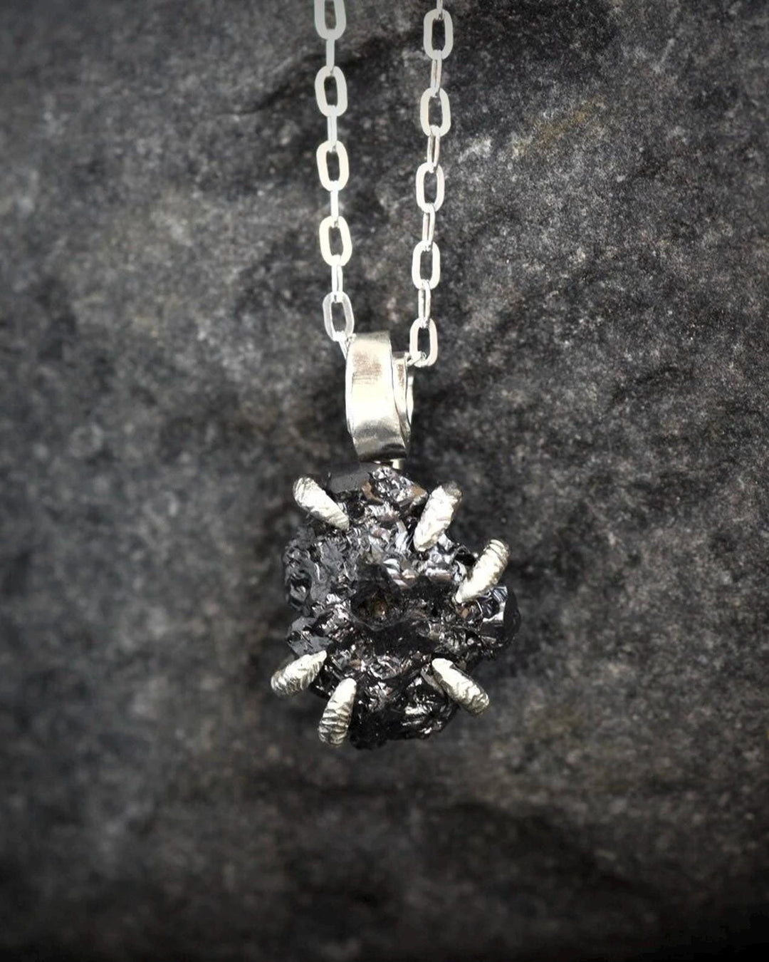 Rustic Raw Black Diamond Necklace