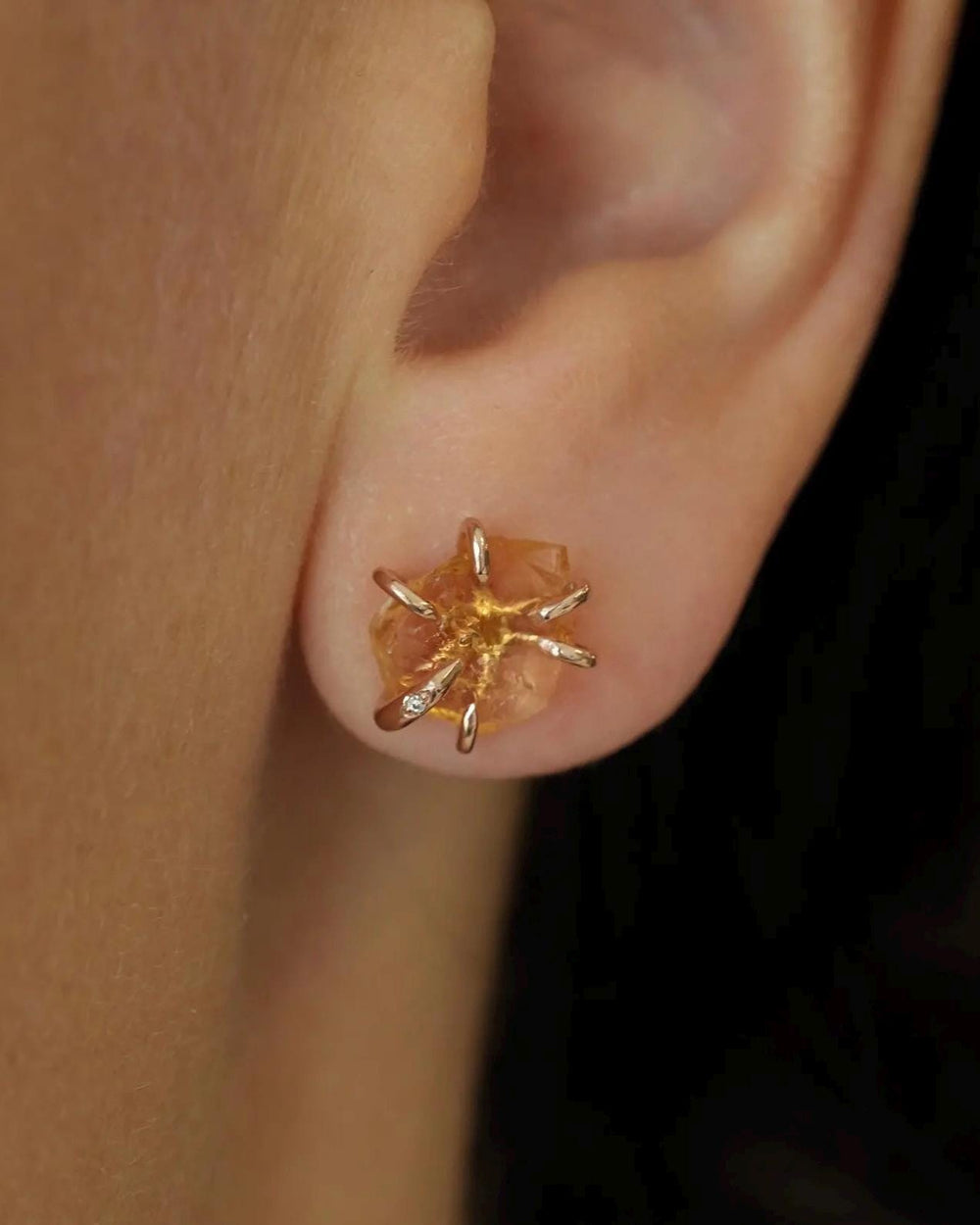 Raw Citrine Earrings