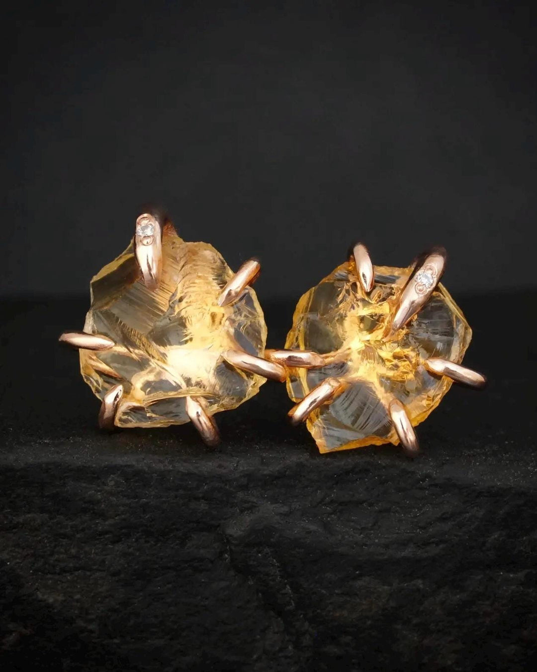 Raw Citrine Earrings