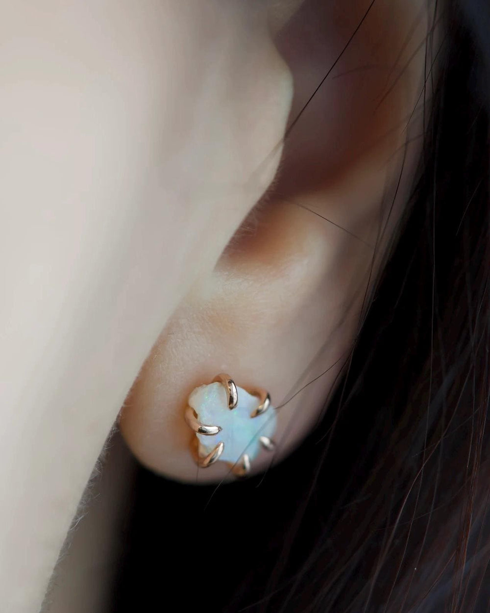 Raw Opal Studs