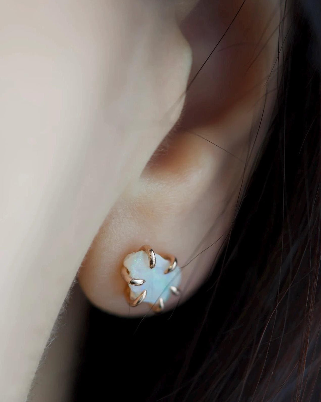 Raw Opal Studs