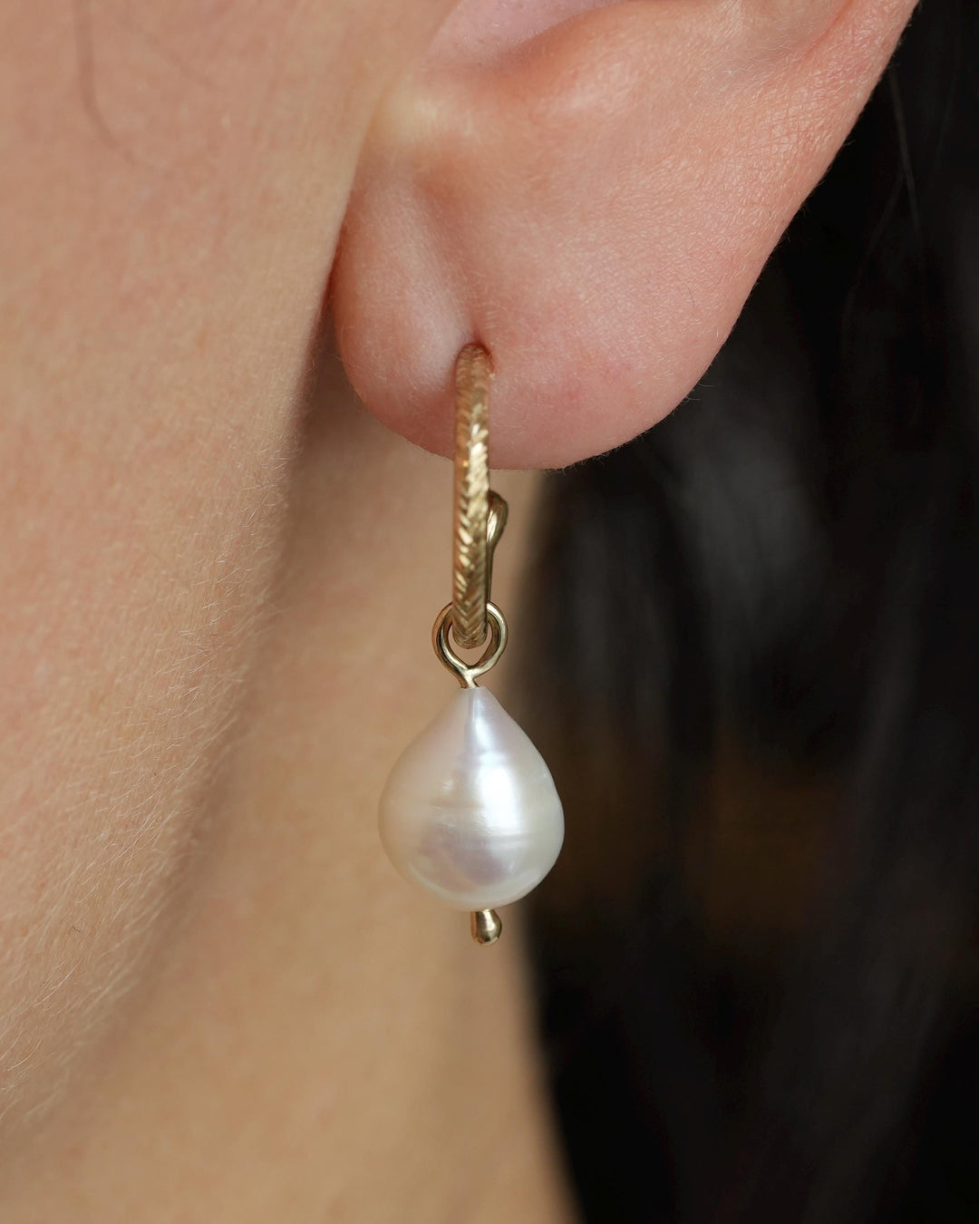 Freshwater Pearl Hoop Earrings