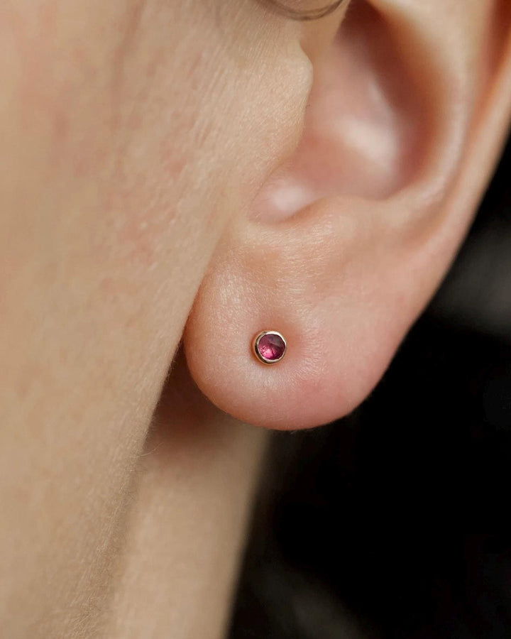 Tiny Ruby Stud Earrings