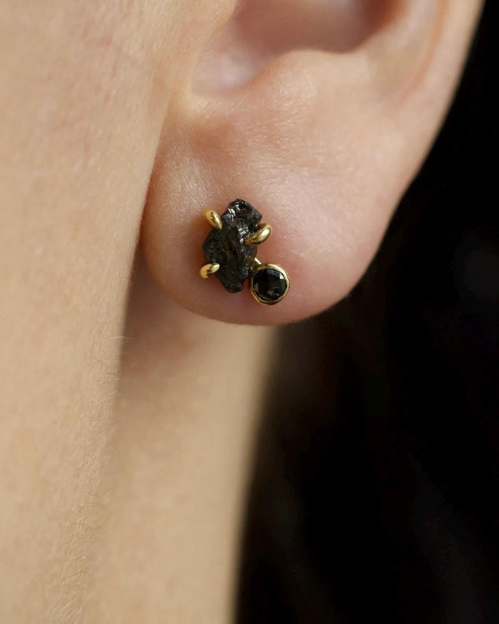 Black Diamond Stud Earrings