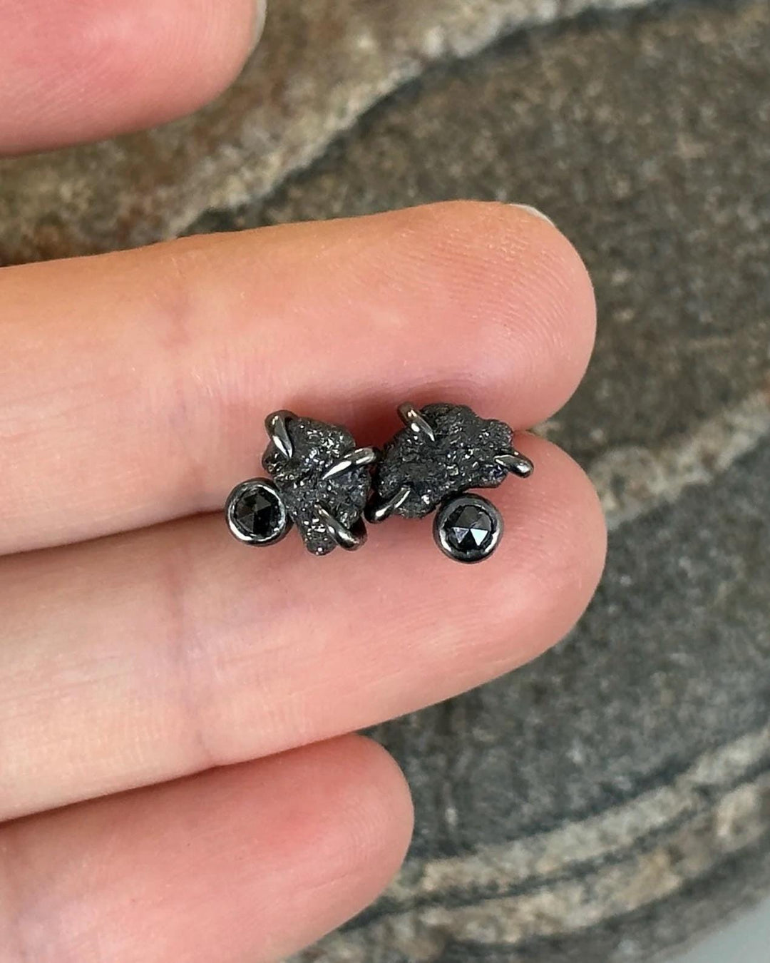 Black Diamond Stud Earrings