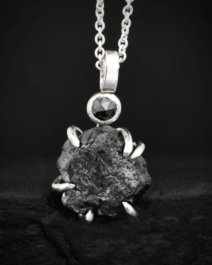 Rustic Raw Black Diamond Necklace