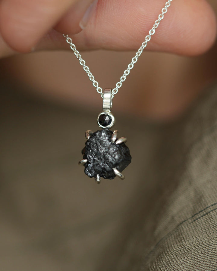 Rustic Raw Black Diamond Necklace
