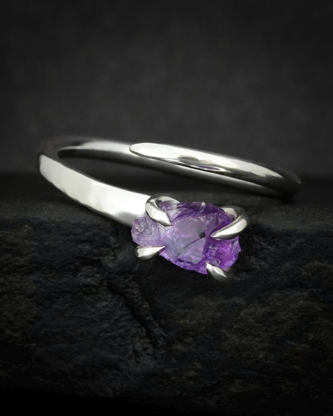 Amethyst Horseshoe Nail Ring