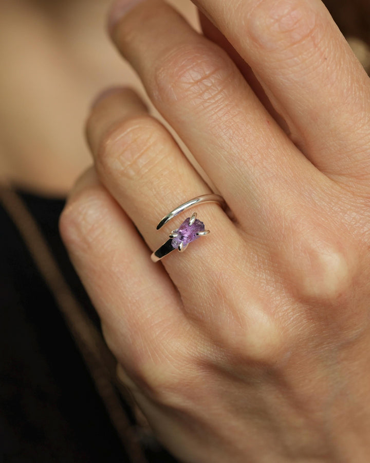 Amethyst Horseshoe Nail Ring