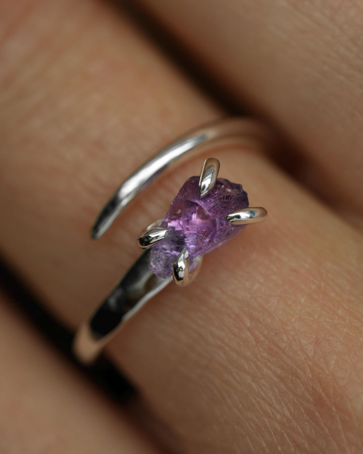 Amethyst Horseshoe Nail Ring