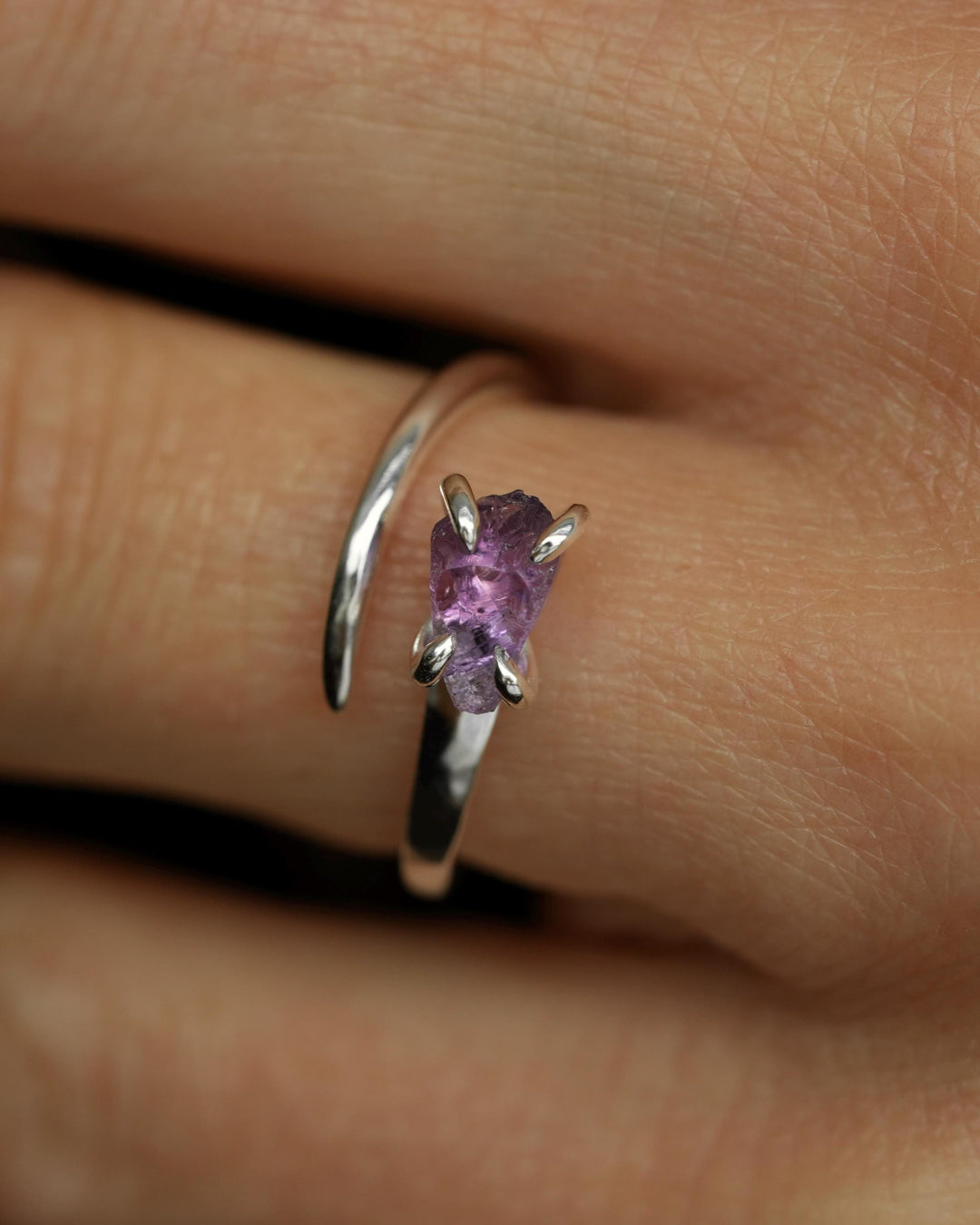 Amethyst Horseshoe Nail Ring