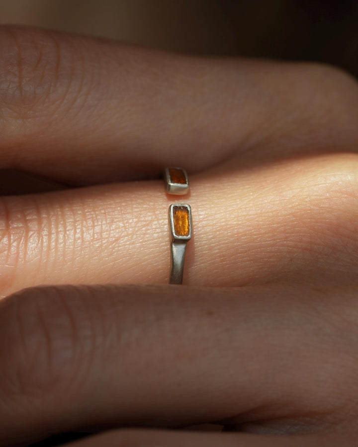 Adjustable Raw Orange Kyanite Ring