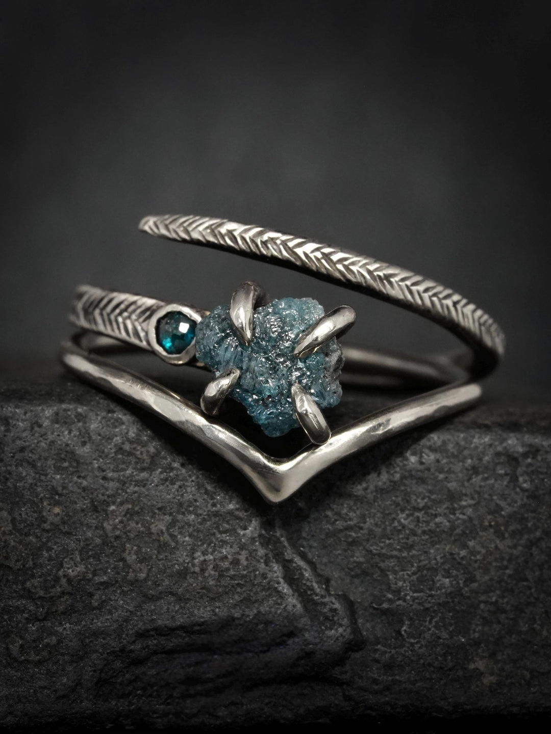 Blue Diamond Ring SET
