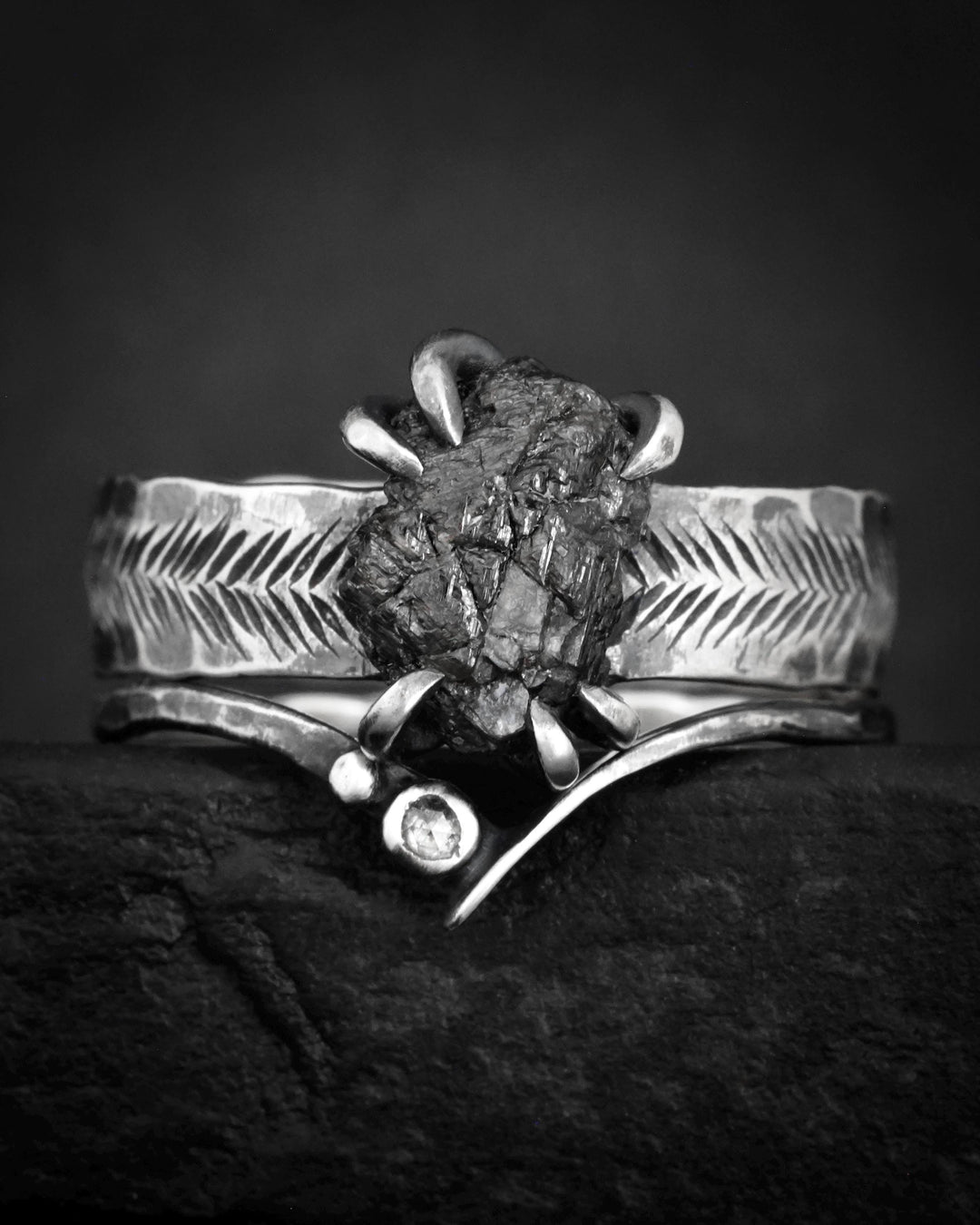 Black Diamond Ring Set