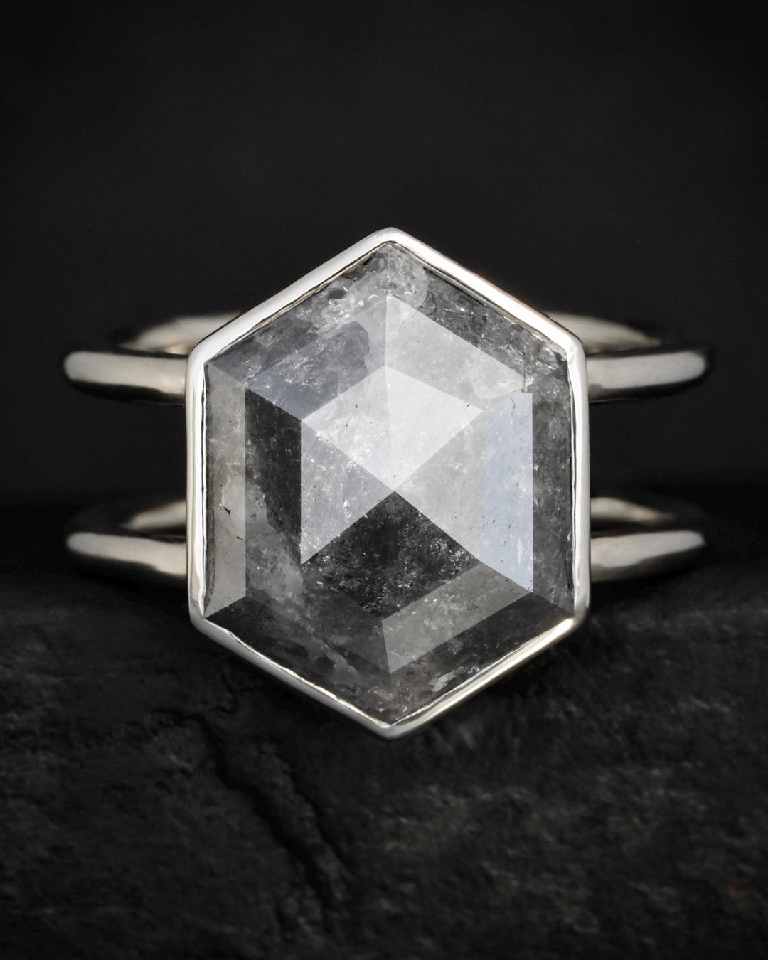 Hexagon Diamond Ring