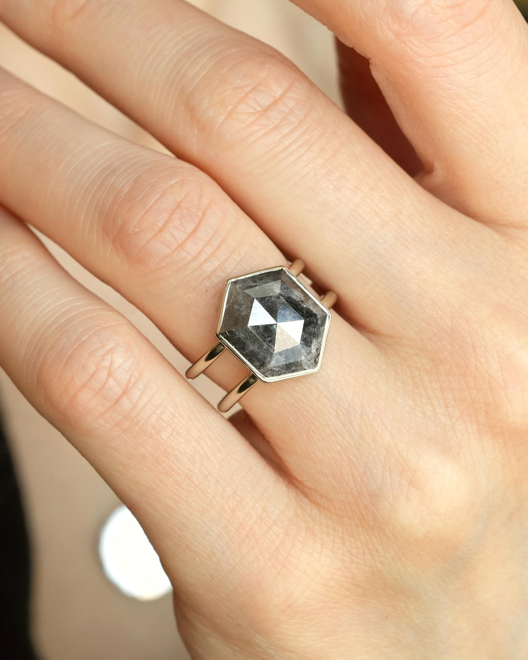 Hexagon Diamond Ring
