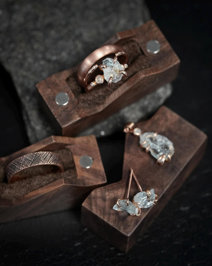 Raw Aquamarine Crystal and Diamond Necklace