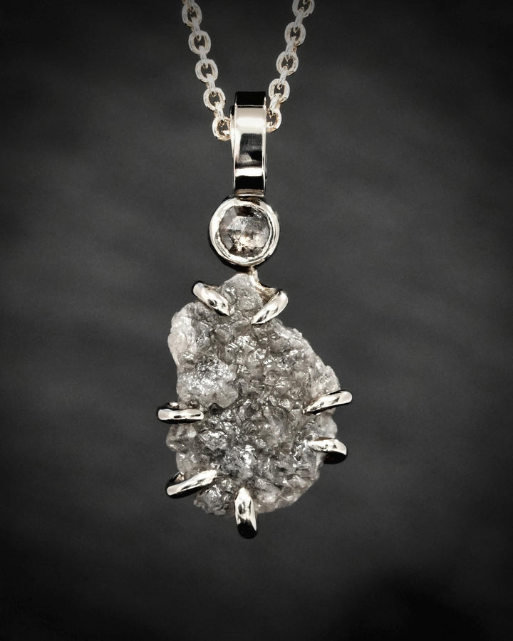 Raw Grey Diamond Necklace