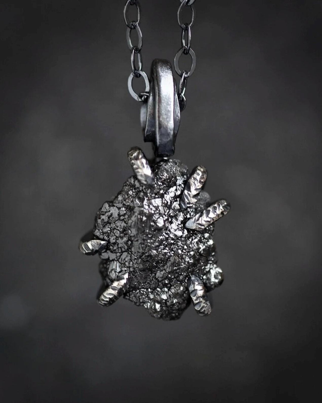 Rustic Raw Black Diamond Necklace