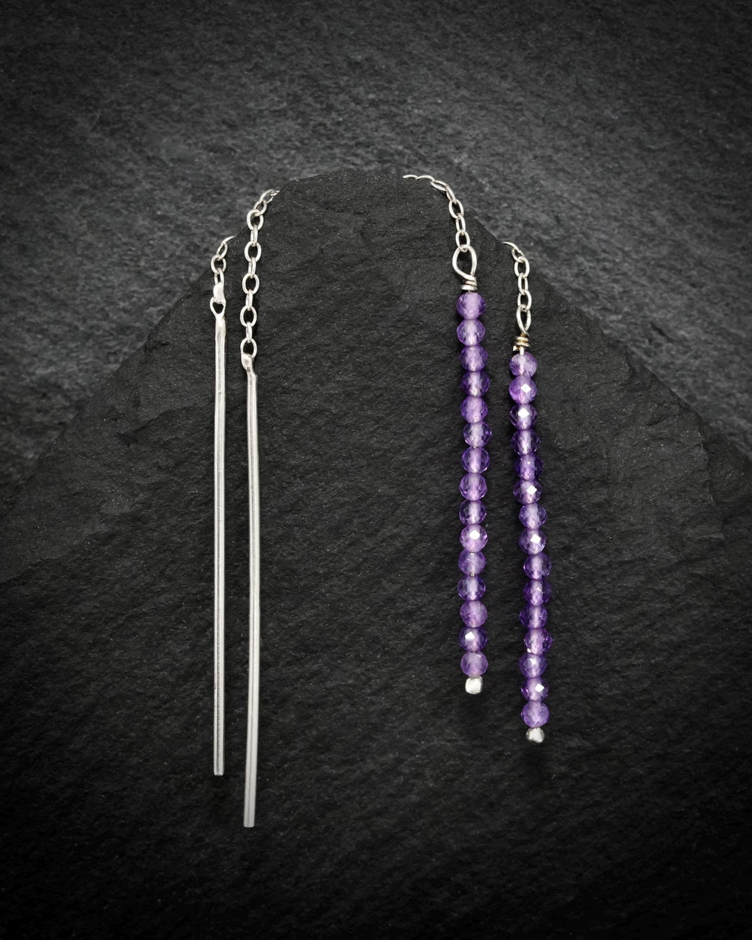 Amethyst Thread Earrings