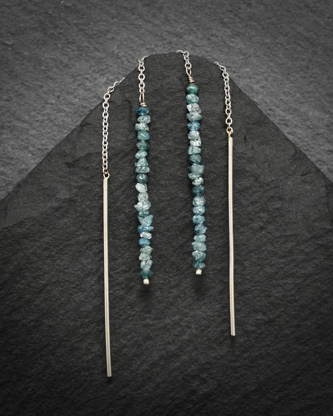 Blue Diamond Earrings