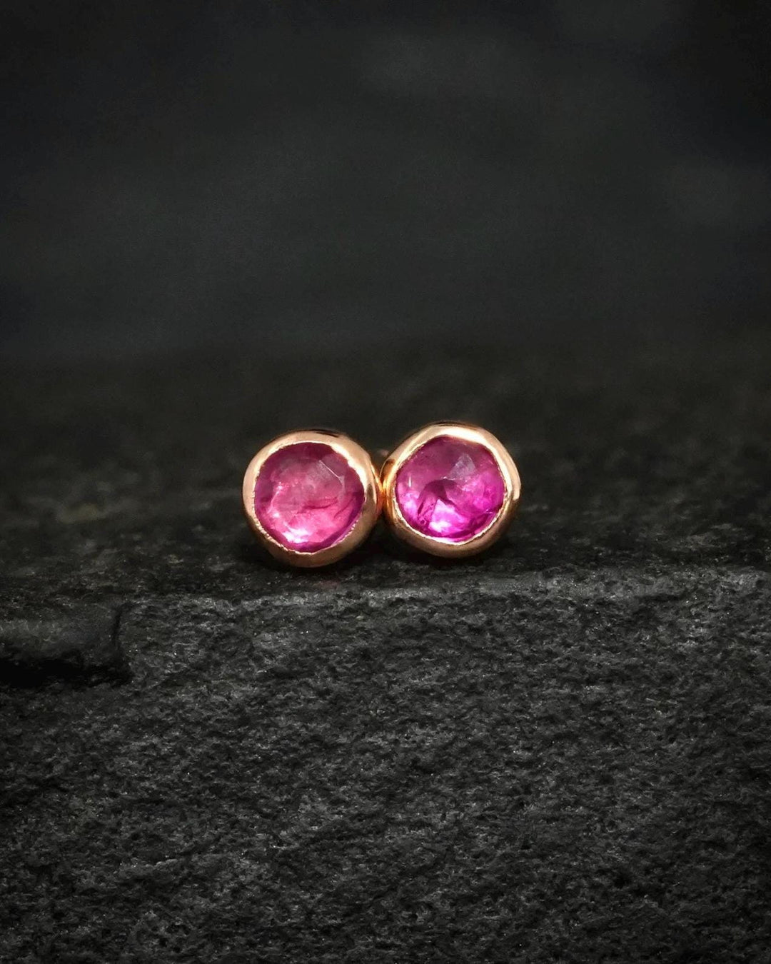 Tiny Ruby Stud Earrings
