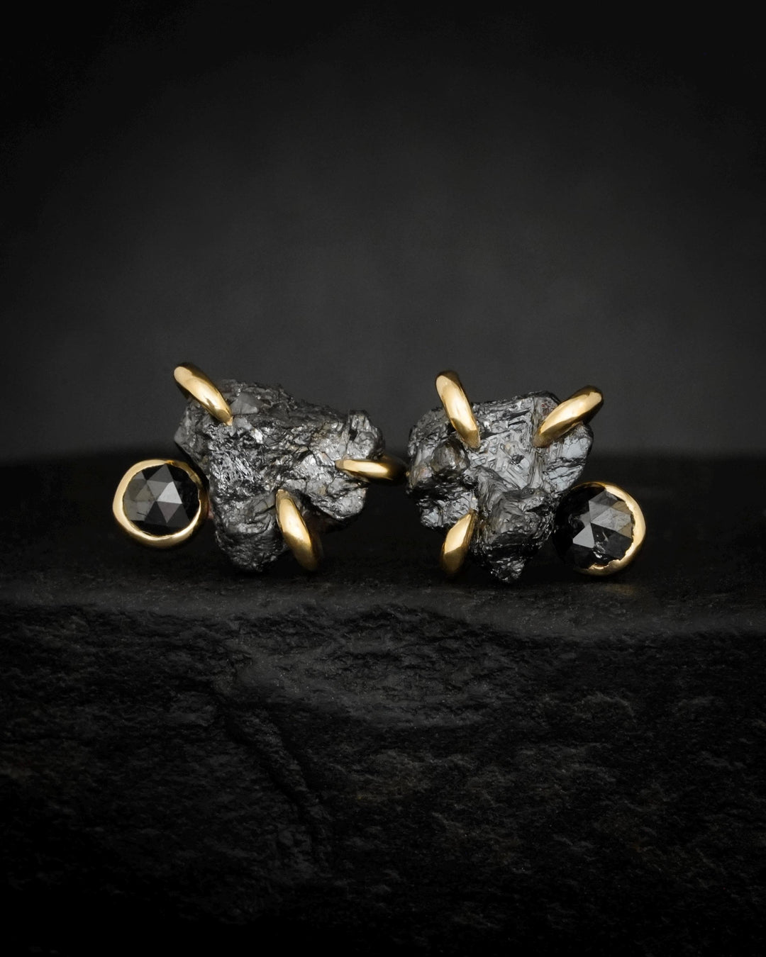 Black Diamond Stud Earrings