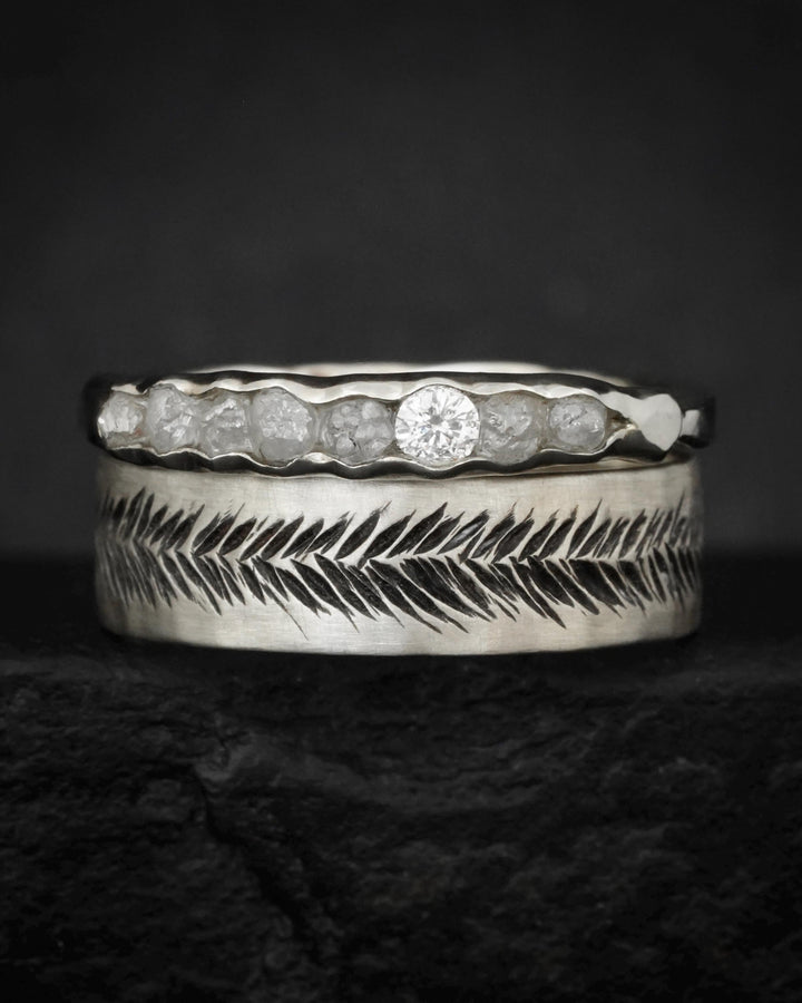 THE ONE. Raw Diamond Ring. Rustic Solid Gold or Silver Uncut Natural Earth Mined Diamond Alternative Stacking Wedding Milestone Band