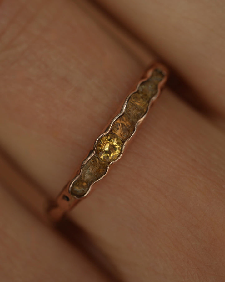 THE ONE. Raw Citrine Ring. Rustic Solid Gold or Silver Uncut Natural Citrine Alternative Stacking Wedding Milestone Band
