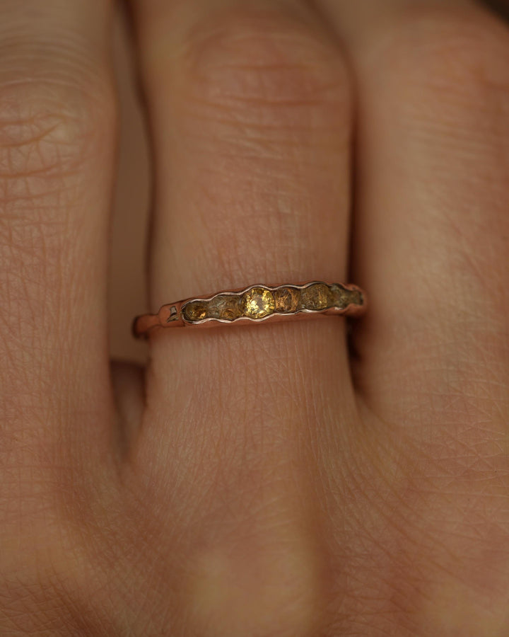 THE ONE. Raw Citrine Ring. Rustic Solid Gold or Silver Uncut Natural Citrine Alternative Stacking Wedding Milestone Band