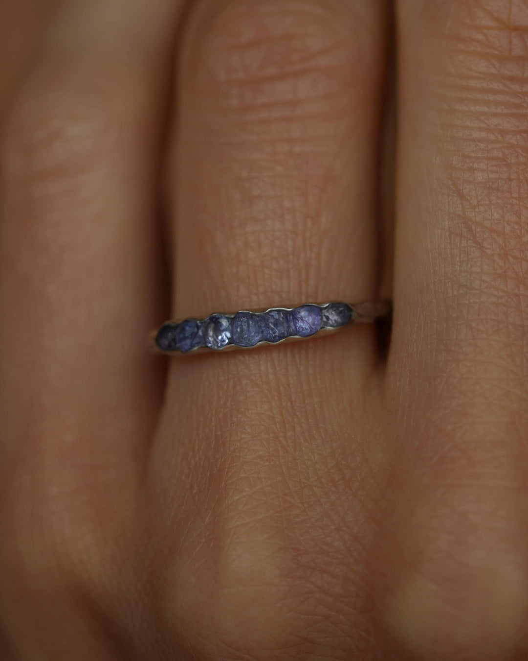 THE ONE. Raw Tanzanite Ring. Rustic Solid Gold or Silver Uncut Natural Tanzanite Alternative Stacking Wedding Milestone Band