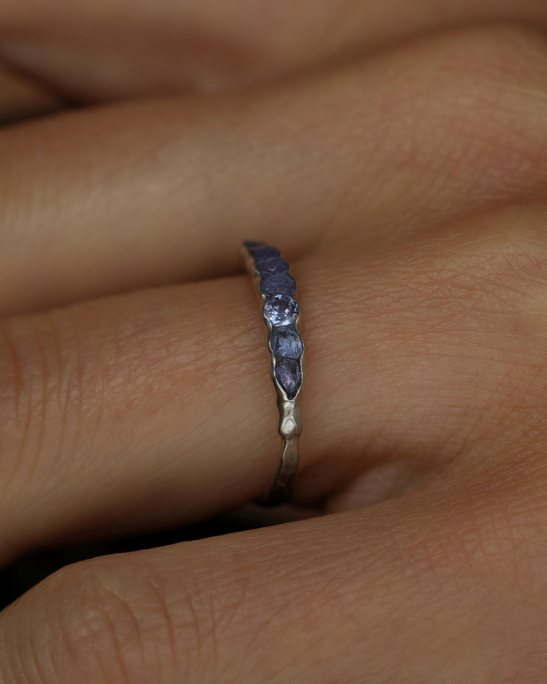THE ONE. Raw Tanzanite Ring. Rustic Solid Gold or Silver Uncut Natural Tanzanite Alternative Stacking Wedding Milestone Band