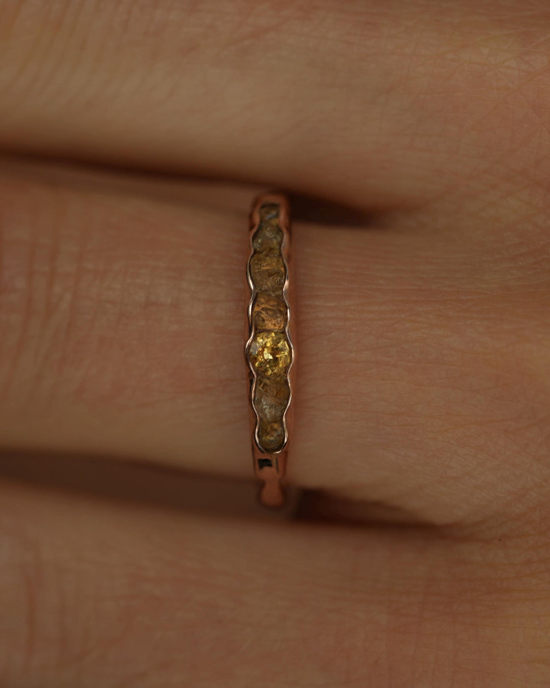 THE ONE. Raw Citrine Ring. Rustic Solid Gold or Silver Uncut Natural Citrine Alternative Stacking Wedding Milestone Band