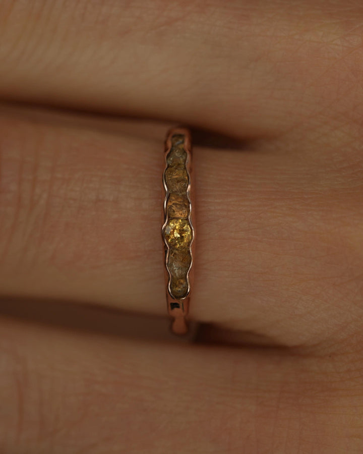 THE ONE. Raw Citrine Ring. Rustic Solid Gold or Silver Uncut Natural Citrine Alternative Stacking Wedding Milestone Band