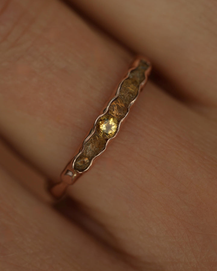 THE ONE. Raw Citrine Ring. Rustic Solid Gold or Silver Uncut Natural Citrine Alternative Stacking Wedding Milestone Band