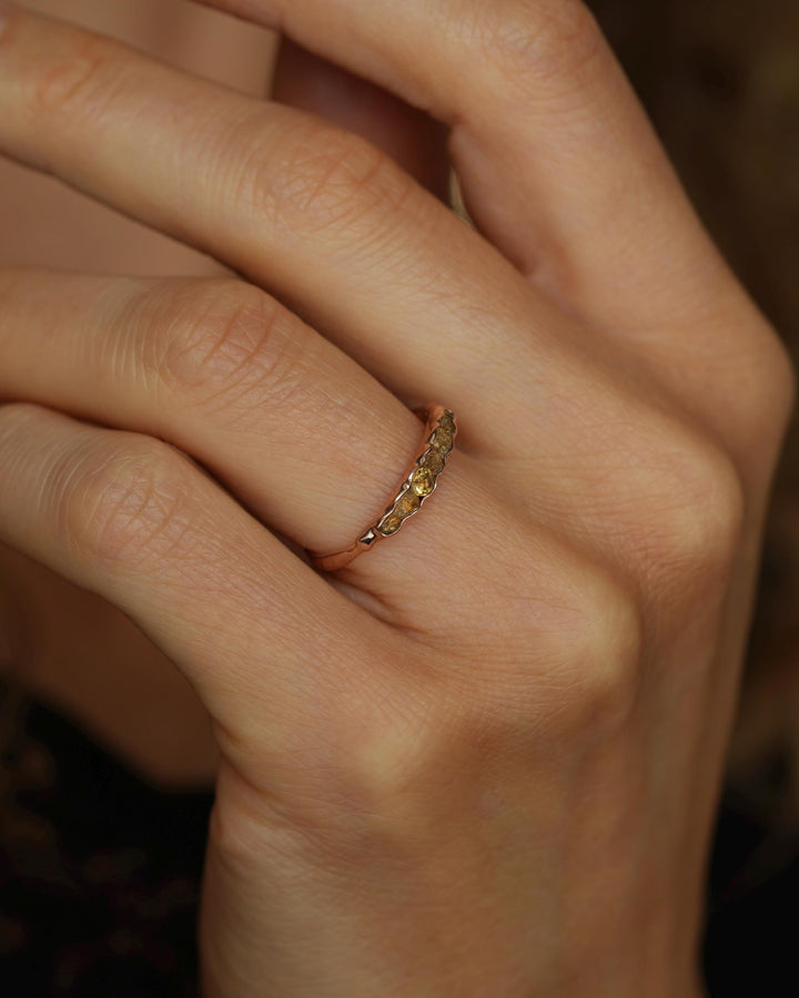 THE ONE. Raw Citrine Ring. Rustic Solid Gold or Silver Uncut Natural Citrine Alternative Stacking Wedding Milestone Band