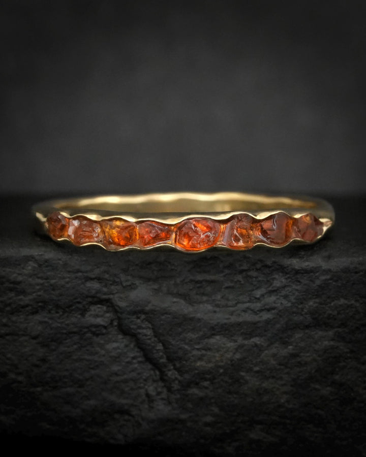 CUSTOM Wide Raw Honey Citrine Band Ring.
