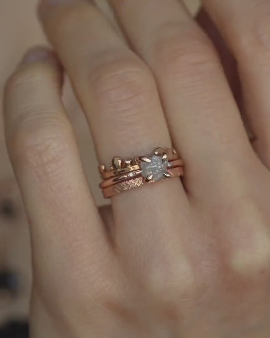 1 Carat Raw Diamond Engagement Ring