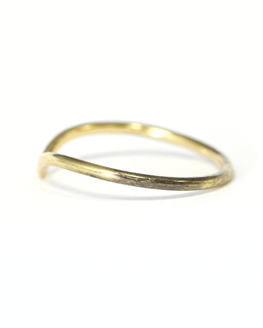 Hammered Rustic Gold Wave Ring
