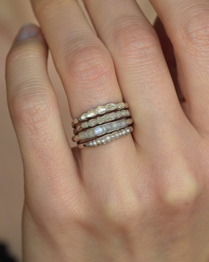 Raw Rainbow Moonstone Wrap Band