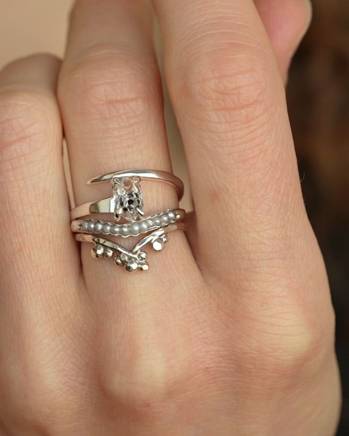 Herkimer Diamond Horseshoe Nail Ring